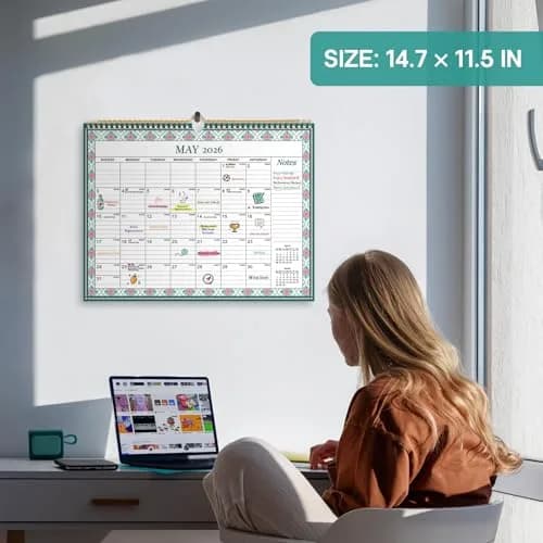 Taja 2026-2027 Wall Calendar 14.7" x 11.5" (36.8 cm x 29.2 cm) | 18-Month Floral Design thumbnail 4