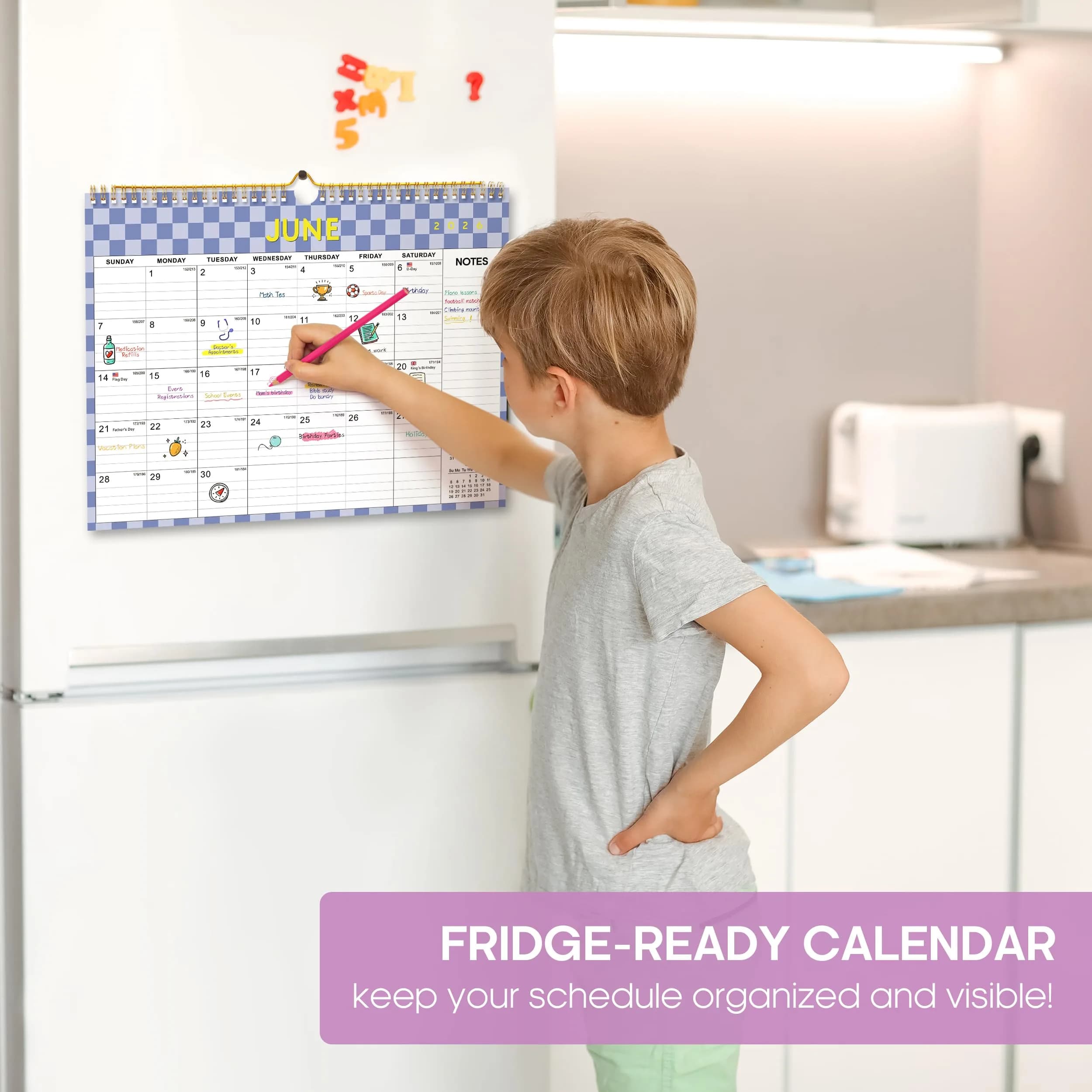 Taja Checkered Wall Calendar 2026-2027 (11.5" x 14.8") | Premium Quality Planning Boards - view 5