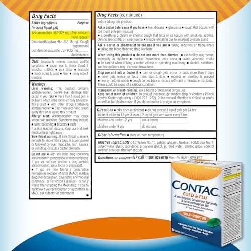 Contac Cold & Flu Multi-Symptom Liquid Gels 24 Count (Pack of 2) | Fast Relief for Adults & Kids 12+ thumbnail 6