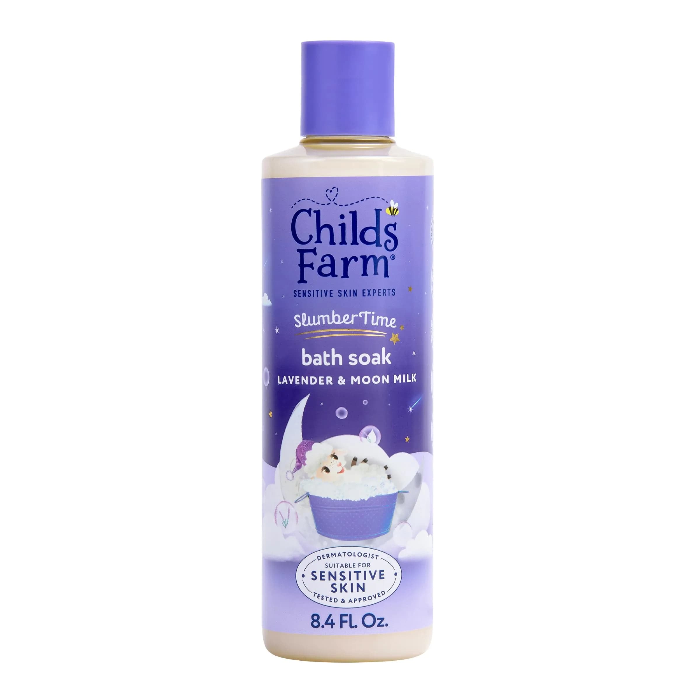 Childs Farm SlumberTime Bath Soak, Lavender & Moon Milk 250ml | Calming & Hydrating for Sensitive Skin