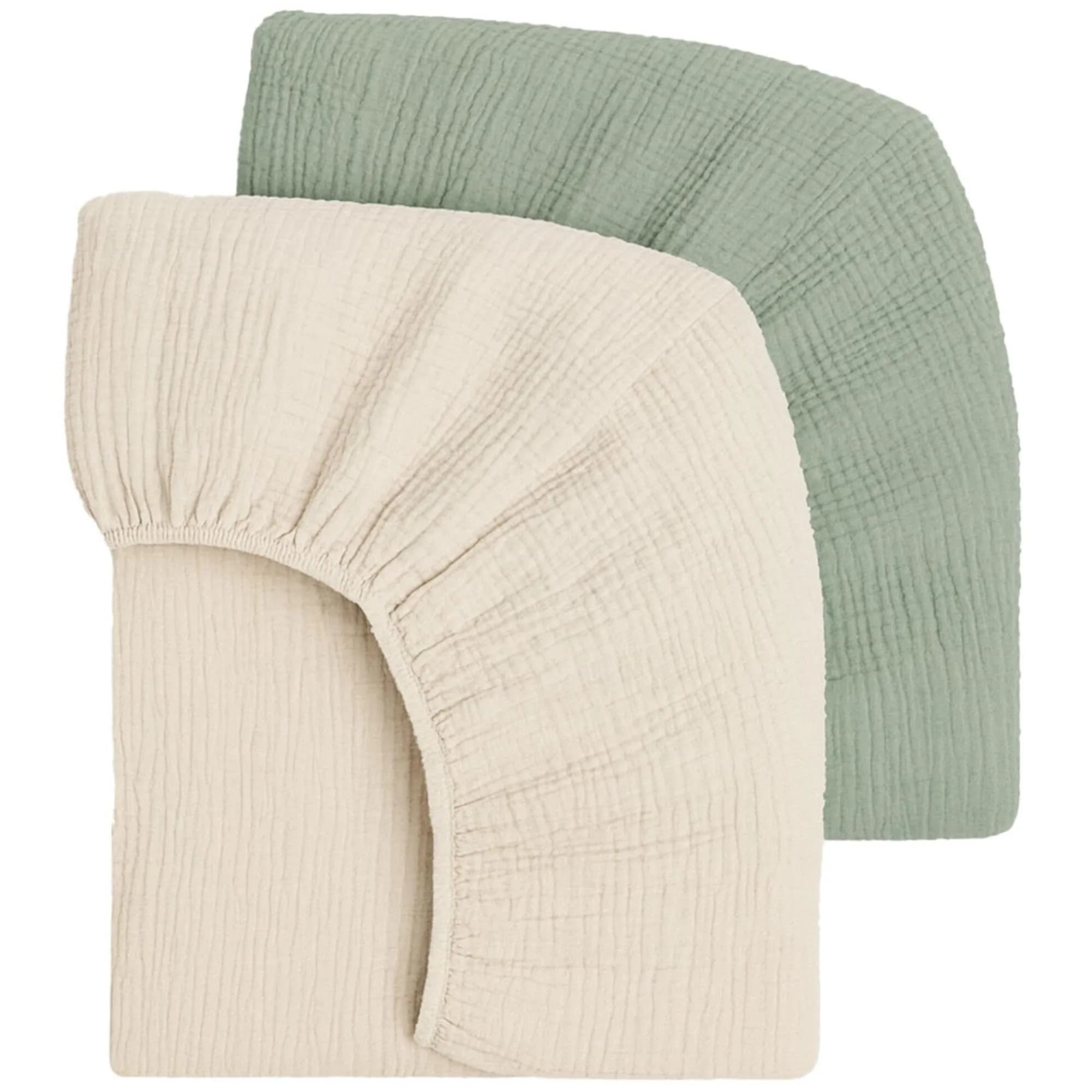 Mère & Moi 2 Pack Cotton Muslin Crib Sheets 28x52 | Breathable, Soft & Snug Fit