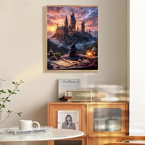 Fairyland JinWenn Magic Castle Paint by Numbers Kit for Adults Framed Canvas 29cm (11.63in) x 19cm (7.63in) | Easy Beginner Art Craft thumbnail 5