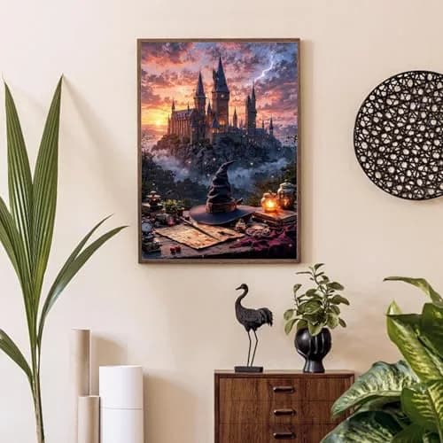 Fairyland JinWenn Magic Castle Paint by Numbers Kit for Adults Framed Canvas 29cm (11.63in) x 19cm (7.63in) | Easy Beginner Art Craft thumbnail 4