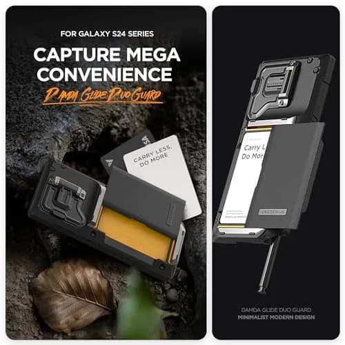 VRS DESIGN Damda Glide DuoGuard for Samsung Galaxy S24 Ultra Phone Case (2024) 16.9cm (6.67in) | Card Holder Wallet Case with Camera Cover thumbnail 4