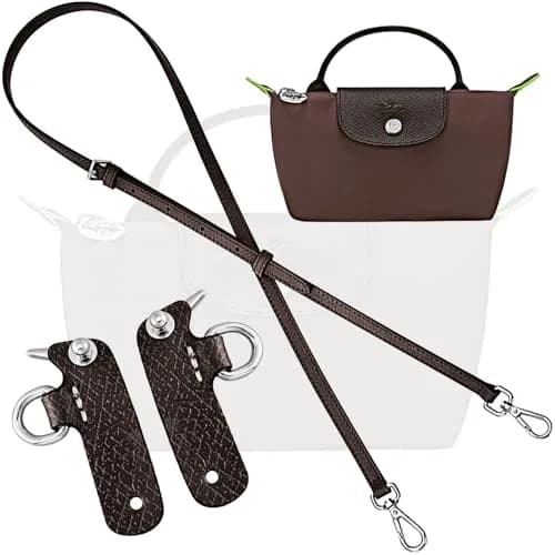 KIYOMIL Mocha Bag Leather Purse Strap Replacement Adjustable Crossbody Shoulder Straps 1.2cm (0.47in) | Genuine Leather, 94-124cm Length thumbnail 1