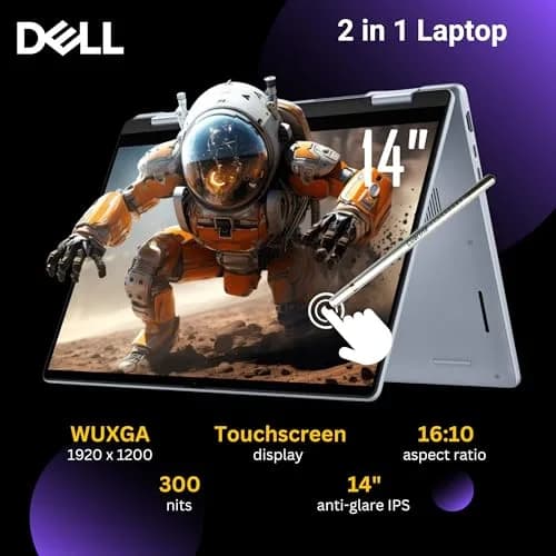 Dell 14 Plus 2-in-1 AI Ready Laptop, 14" 2K Touchscreen, Core Ultra 7 256V(>i9-12900K), Copilot+ PC, Backlit Keyboard, WiFi 7, Thunderbolt 4, Windows 11 Home, Ice Blue, 16GB DDR5, 1TB SSD thumbnail 2