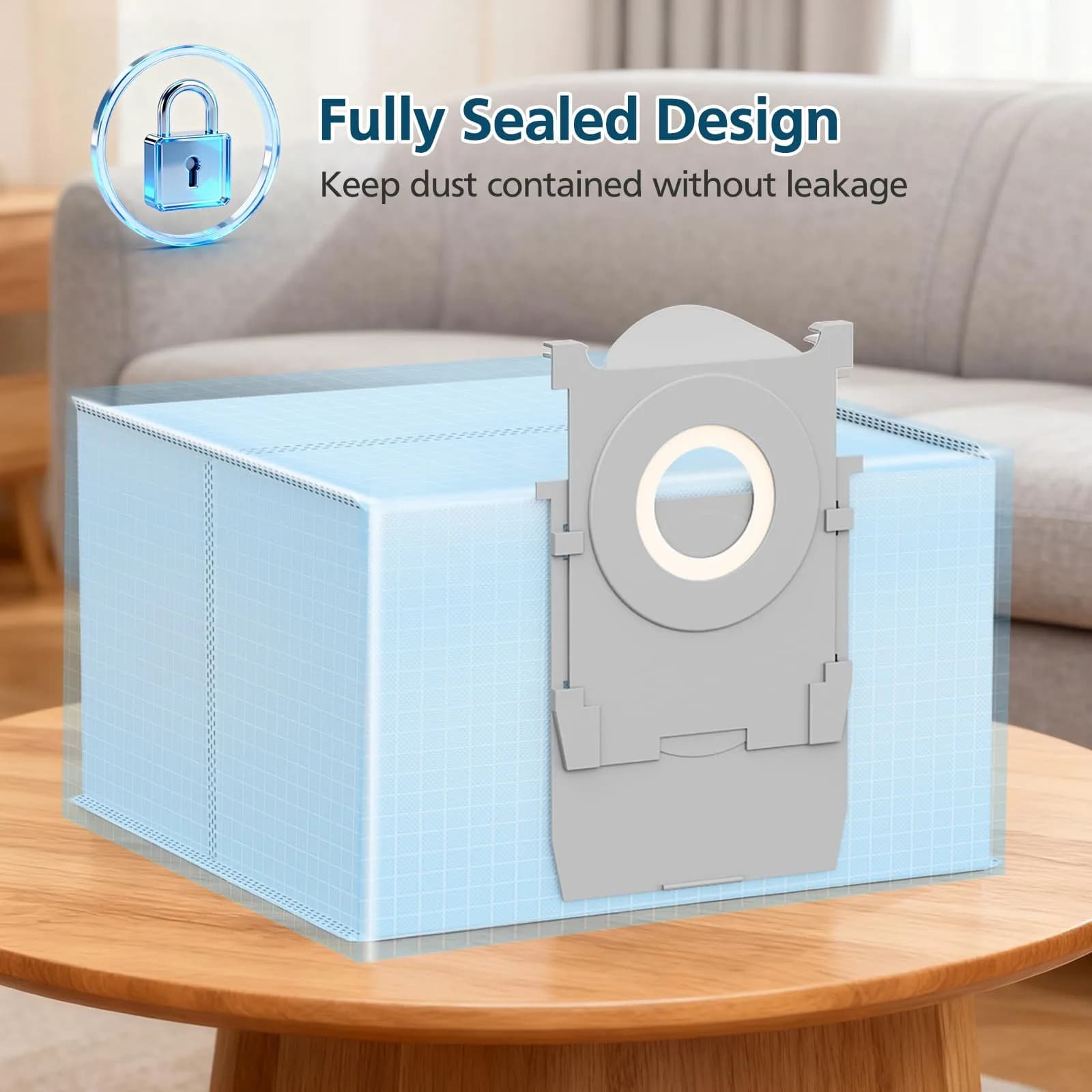 Lacvik 16 Dust Bags for ECOVACS DEEBOT X9 PRO OMNI, X8 PRO OMNI, T80 OMNI, T50 MAX PRO, T50 PRO, T50 OMNI, T30C OMNI, Yeedi M14 PLUS, S14 PLUS, S16 PLUS Robot Vacuum 3L Capacity - view 6