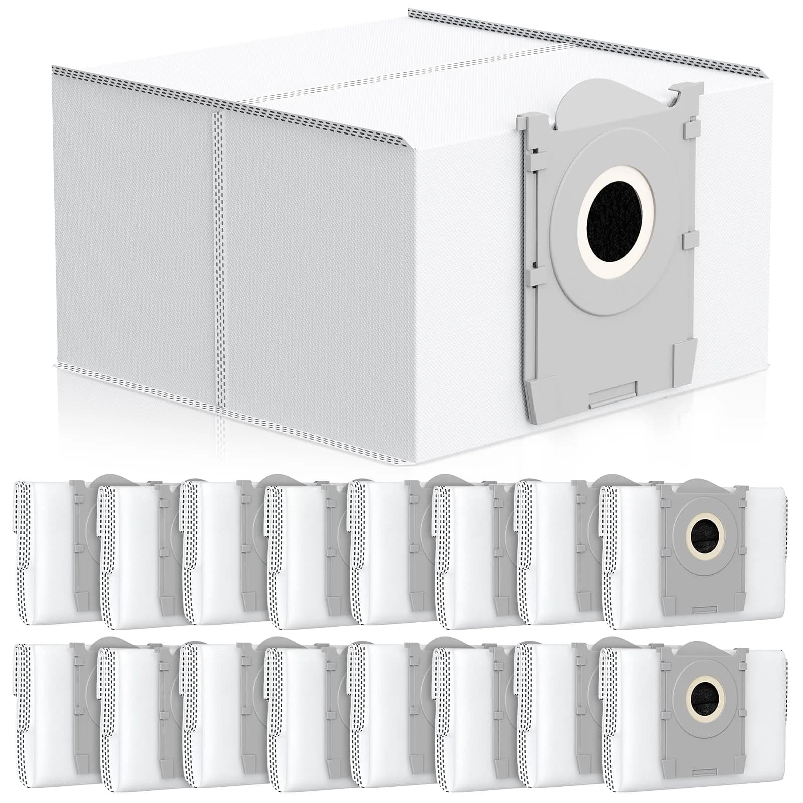 Lacvik 16 Dust Bags for ECOVACS DEEBOT X9 PRO OMNI, X8 PRO OMNI, T80 OMNI, T50 MAX PRO, T50 PRO, T50 OMNI, T30C OMNI, Yeedi M14 PLUS, S14 PLUS, S16 PLUS Robot Vacuum 3L Capacity - main product image