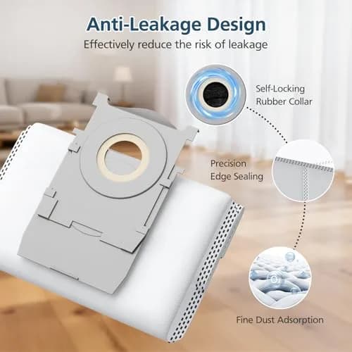 Lacvik 16 Dust Bags for ECOVACS DEEBOT X9 PRO OMNI, X8 PRO OMNI, T80 OMNI, T50 MAX PRO, T50 PRO, T50 OMNI, T30C OMNI, Yeedi M14 PLUS, S14 PLUS, S16 PLUS Robot Vacuum 3L Capacity thumbnail 3