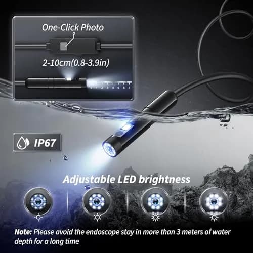 MugEasy Endoscope Camera with Light 1920P HD | Dual Lens, Waterproof, 16.4FT Cable thumbnail 4