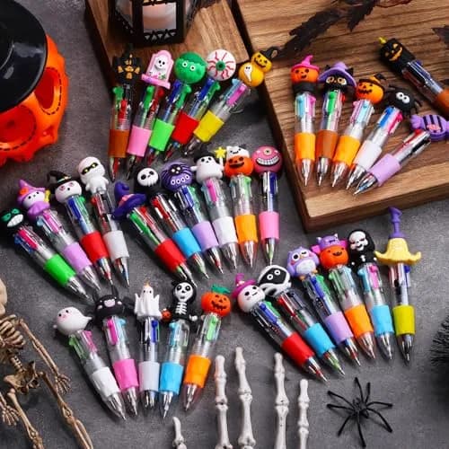 CZWZ 32Pcs Mini Multicolor Pens in One 4-in-1 | Fun Halloween Gift for Kids & Students thumbnail 4