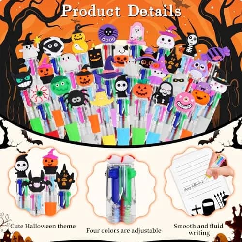 CZWZ 32Pcs Mini Multicolor Pens in One 4-in-1 | Fun Halloween Gift for Kids & Students thumbnail 3