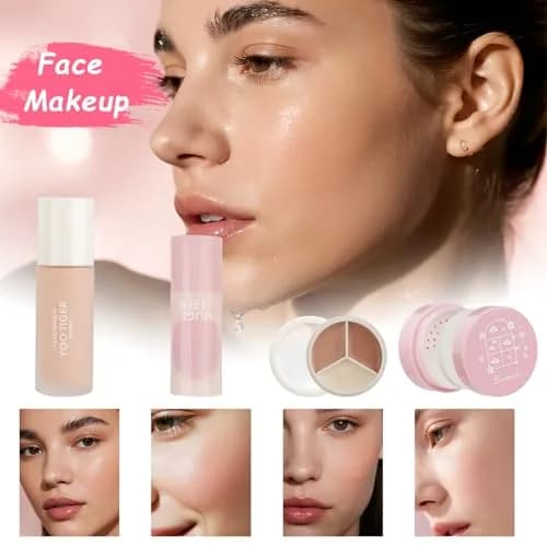 MONRUEVT All-in-One Makeup Kit for Women & Teens | 16-Shade Eyeshadow Palette, Foundation, Brushes & More thumbnail 6