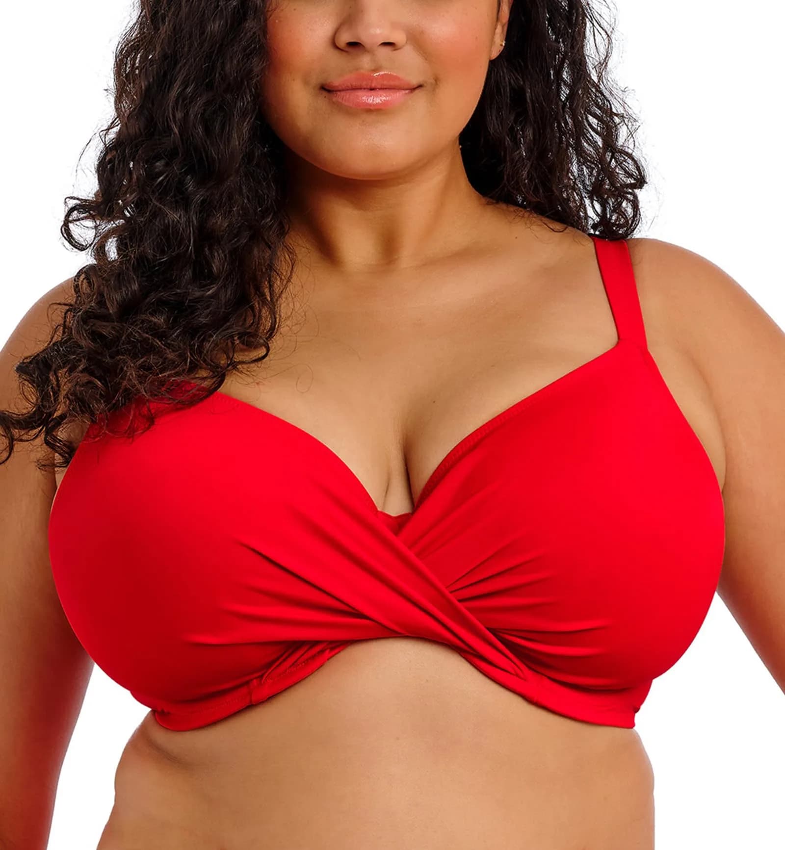 Elomi Swim Plain Sailing Underwire Bikini Top 36J Lava | Supportive Plunge Design — Lava