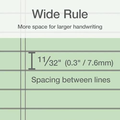 Oxford Color Writing Pads, Wide Rule, 6-Pack, 21.6cm x 29.8cm (8.5" x 11.75") | Authentic USA Import for School & Office thumbnail 3