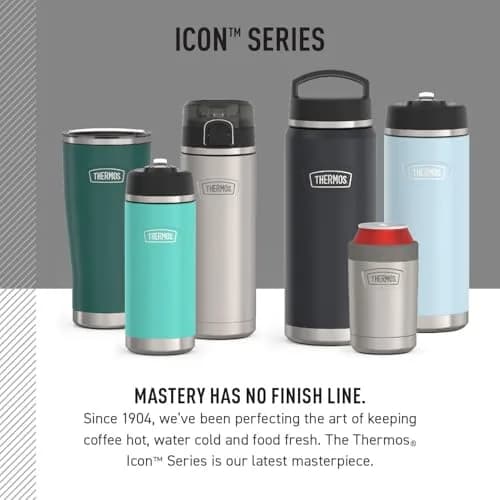 THERMOS Icon Series Stainless Steel Tumbler with Slide Lock, 532ml (18 Ounce), Mystic Navy | Keeps Drinks Hot or Cold for Hours thumbnail 6