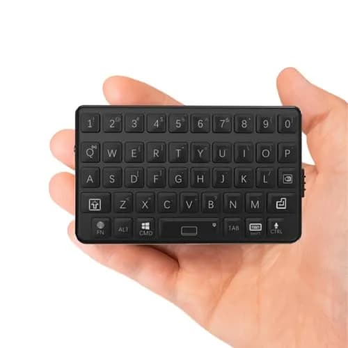 EXknight Mini Bluetooth Keyboard - Retro Clicky Style, Black | Compact Wireless Mechanical Keyboard for Tablets & Phones thumbnail 1