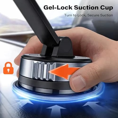 APPS2Car Phone Holder for Car Dashboard & Windshield | Twist-Gel-Lock Suction, 360° Rotation, Heavy-Duty Compatibility thumbnail 4