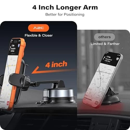 APPS2Car Phone Holder for Car Dashboard & Windshield | Twist-Gel-Lock Suction, 360° Rotation, Heavy-Duty Compatibility thumbnail 7