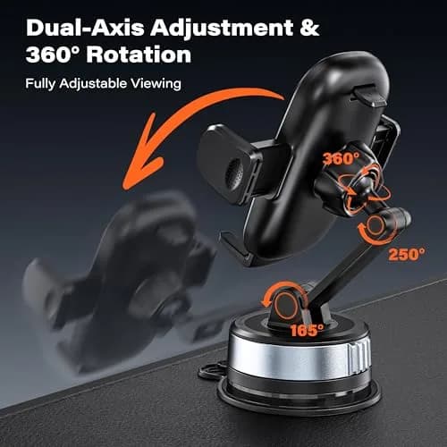 APPS2Car Phone Holder for Car Dashboard & Windshield | Twist-Gel-Lock Suction, 360° Rotation, Heavy-Duty Compatibility thumbnail 8