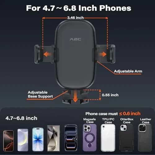 APPS2Car Phone Holder for Car Dashboard & Windshield | Twist-Gel-Lock Suction, 360° Rotation, Heavy-Duty Compatibility thumbnail 9