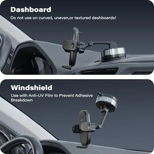APPS2Car Phone Holder for Car Dashboard & Windshield | Twist-Gel-Lock Suction, 360° Rotation, Heavy-Duty Compatibility thumbnail 2