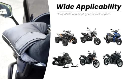 Sparkmods Motorcycle Handlebar Muffs Gloves Riding Cycling Mitten X-Large | Windproof Waterproof Hand Covers thumbnail 4