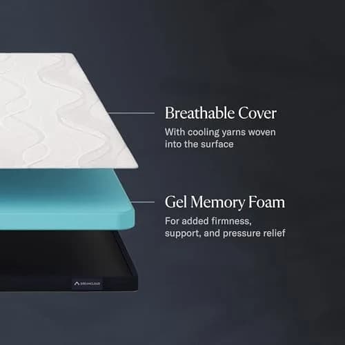 DreamCloud Firmer Mattress Topper King 50.8cm (2 Inch) | Gel Memory Foam for Enhanced Support thumbnail 3