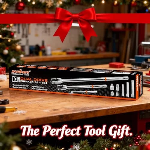 HORUSDY 10-Piece Dual-Drive Breaker Bar Set, Heavy-Duty Torque Kit with 360° Rotatable Head, Premium Cr-V Steel, Spring-loaded Detent Ball, Extension Bars & Socket Adapters, Durable Storage Case | 10-Piece Heavy-Duty Wrench Set thumbnail 9