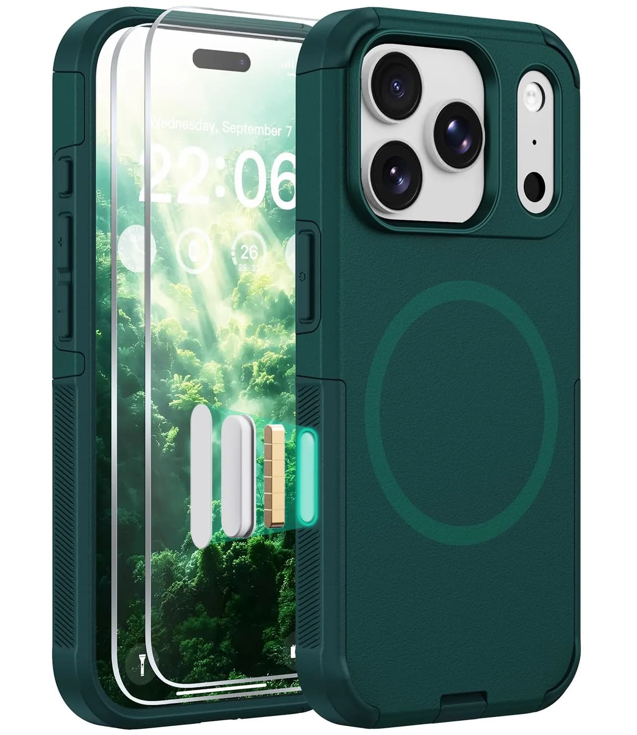 Diverbox MagSafe Rugged Case for iPhone 17 Pro & 18 Pro, Dark Green | Military Drop-Grade Protection