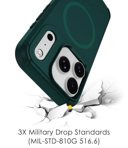 Diverbox MagSafe Rugged Case for iPhone 17 Pro & 18 Pro, Dark Green | Military Drop-Grade Protection thumbnail 3