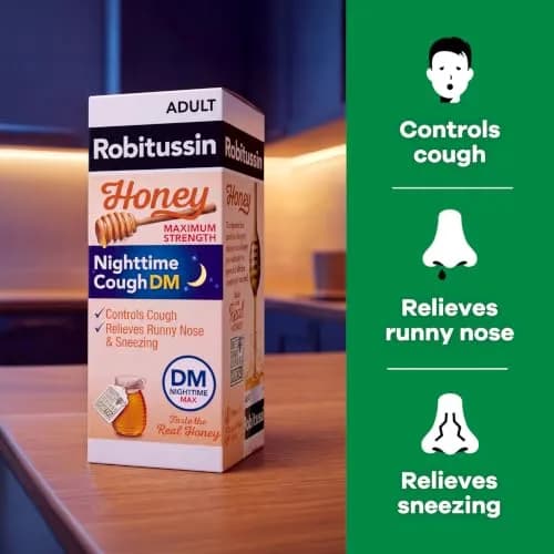 Robitussin Honey DM Max, Day & Night Formulas, 8 fl oz | Honey Flavored Cough & Congestion Relief for Adults & Children 12+ thumbnail 4