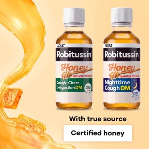 Robitussin Honey DM Max, Day & Night Formulas, 8 fl oz | Honey Flavored Cough & Congestion Relief for Adults & Children 12+ thumbnail 5