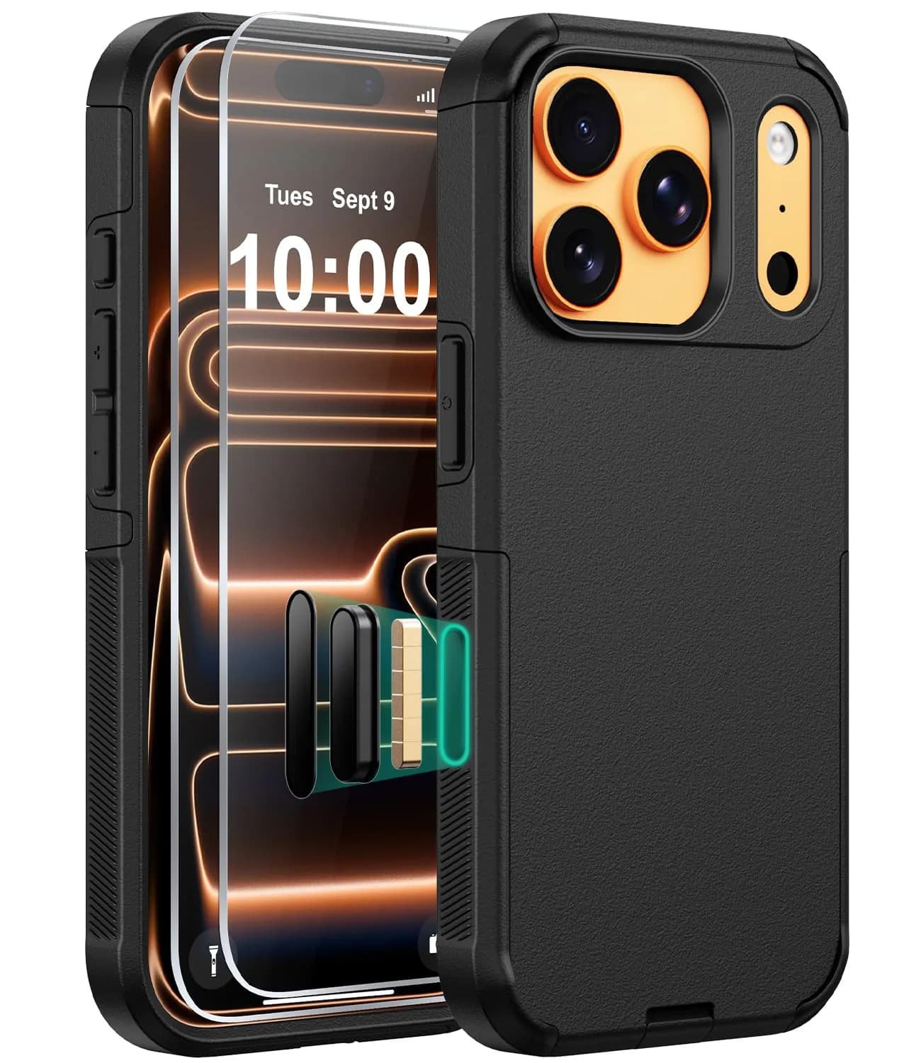 Diverbox Black Case for iPhone 17 Pro Max & 18 Pro Max | Military Grade Drop Protection, MagSafe Compatible — Black