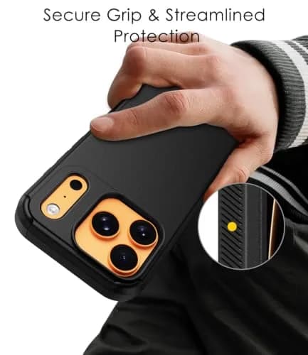 Diverbox Black Case for iPhone 17 Pro Max & 18 Pro Max | Military Grade Drop Protection, MagSafe Compatible thumbnail 4