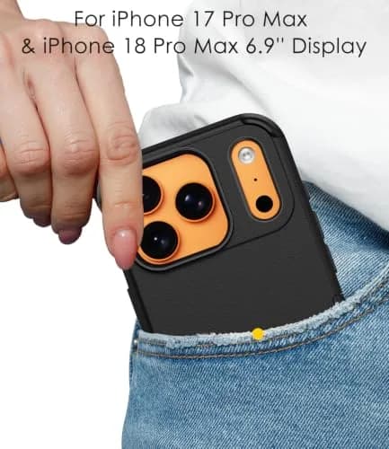 Diverbox Black Case for iPhone 17 Pro Max & 18 Pro Max | Military Grade Drop Protection, MagSafe Compatible thumbnail 6