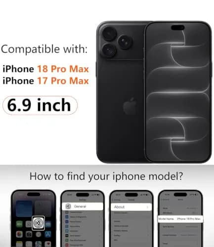 Diverbox Black Case for iPhone 17 Pro Max & 18 Pro Max | Military Grade Drop Protection, MagSafe Compatible thumbnail 2