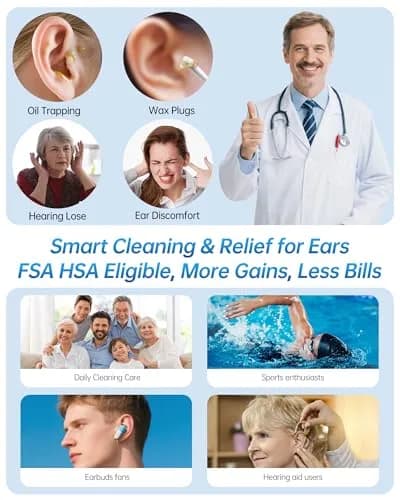 Featjoy Electric Ear Wax Removal Kit with 12 Modes & Real-Time Temp Display | 500ml Water Tank thumbnail 6