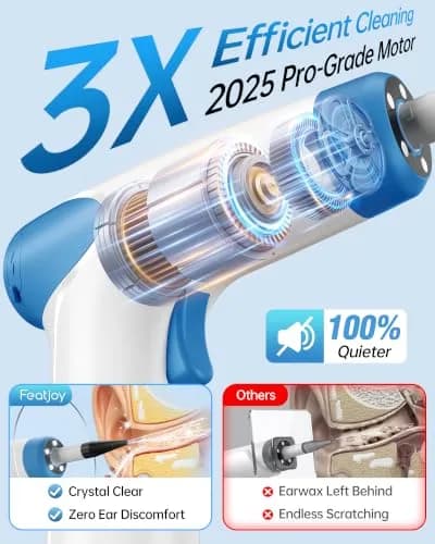 Featjoy Electric Ear Wax Removal Kit with 12 Modes & Real-Time Temp Display | 500ml Water Tank thumbnail 2