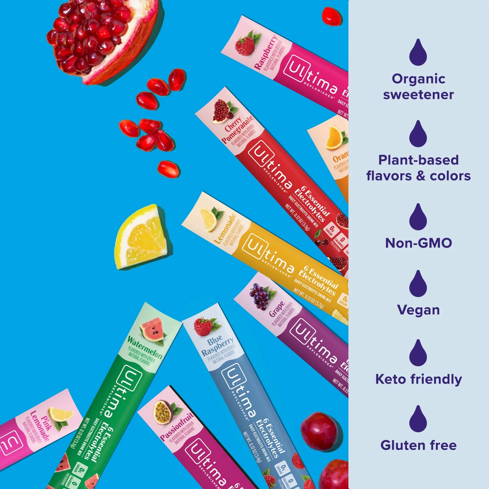 Ultima Replenisher Daily Electrolyte Powder Stick Variety Pack, 36 Stickpacks | Zero Sugar Hydration Packets with 6 Electrolytes and Minerals - view 4