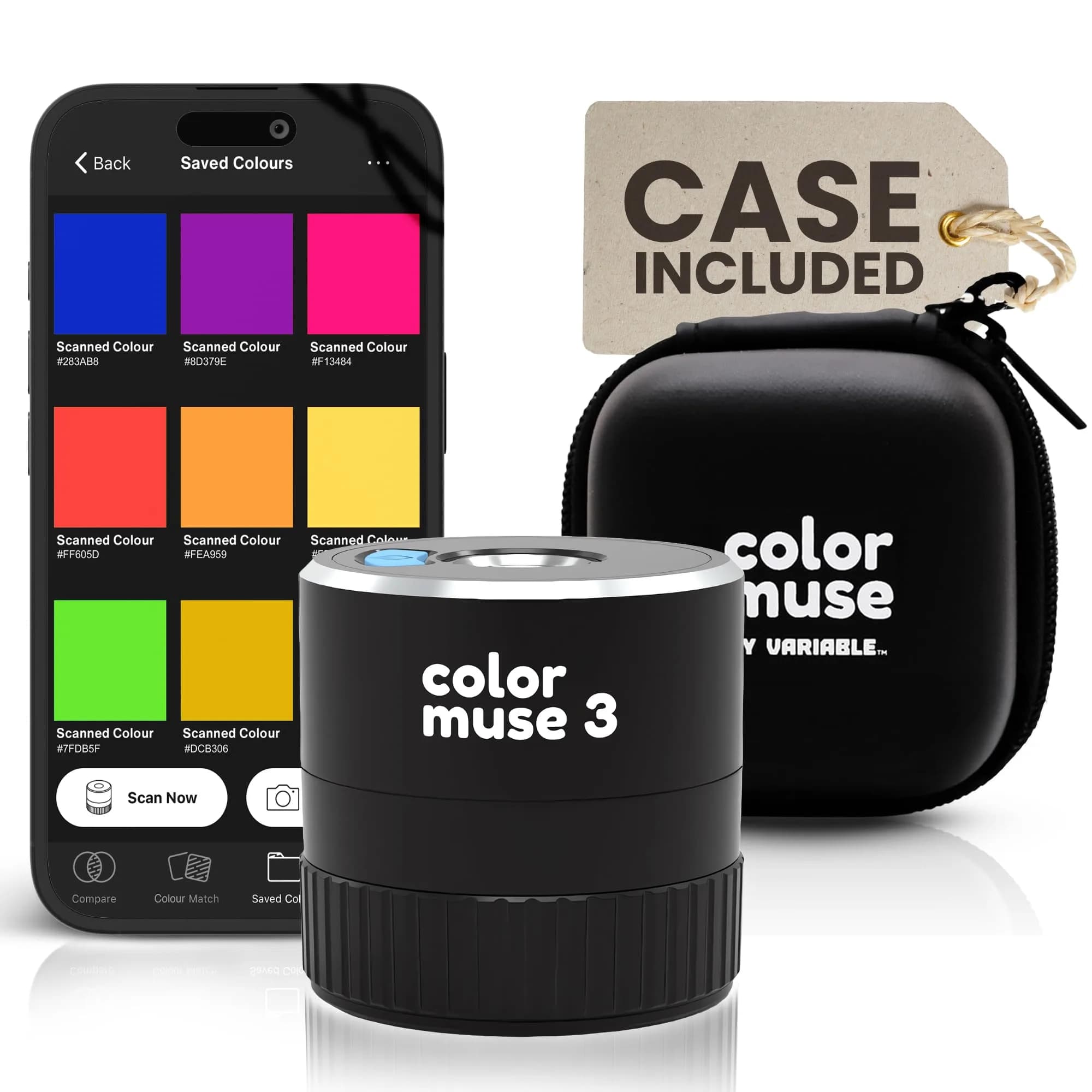 COLOR MUSE 3 Portable Color Matching and Paint Scanner Device with Case | Wireless Digital Colorimeter Sensor for Accurate Color - main product image