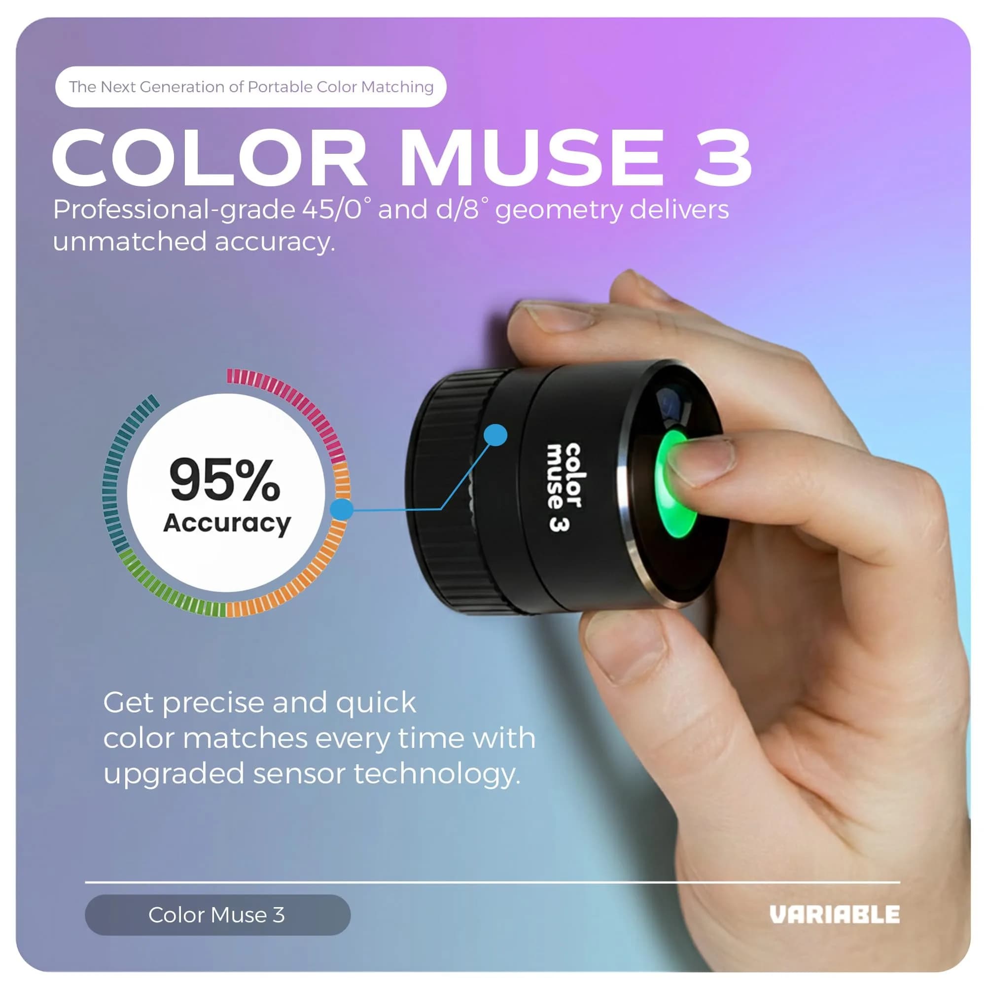 COLOR MUSE 3 Portable Color Matching and Paint Scanner Device with Case | Wireless Digital Colorimeter Sensor for Accurate Color - view 2