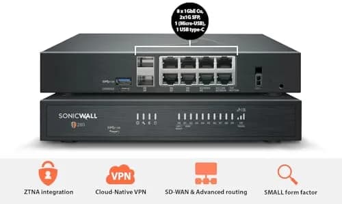 SonicWall TZ280 2.5 Gbps Firewall | Secure Upgrade Plus 2-Yr NGFW thumbnail 2