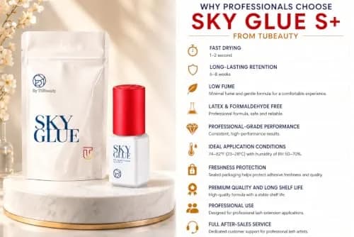 TUBeauty Sky Glue S+ Eyelash Extension Adhesive 5ml (0.17 Fl Oz) | Fast Drying 1-2s, 6-8 Weeks Retention thumbnail 3