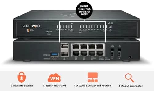 SonicWall TZ380 3.5 Gbps Firewall High Availability Unit NGFW | Industry-Validated Security thumbnail 2