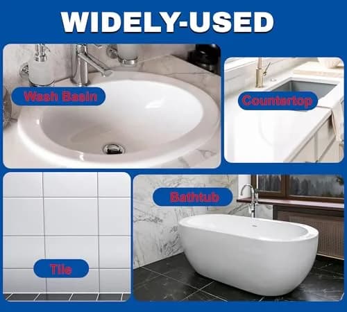 YumCraft White Tub and Tile Refinishing Kit 500g (17 Fl Oz) | Durable Water-Based Acrylic Paint for Bathrooms and Kitchens thumbnail 5