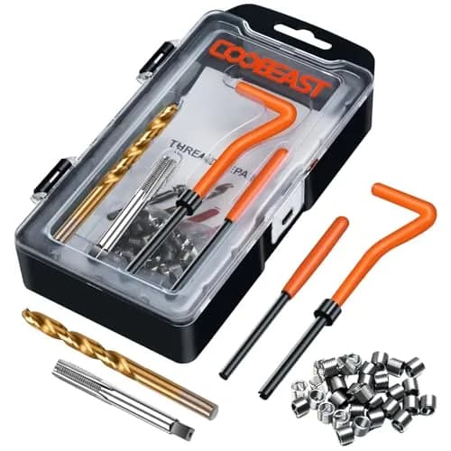coobeast M6x1.0 Thread Repair Kit with 30 Inserts & HSS Drill Bits | Complete Helicoil Set for Automotive Engine thumbnail 1