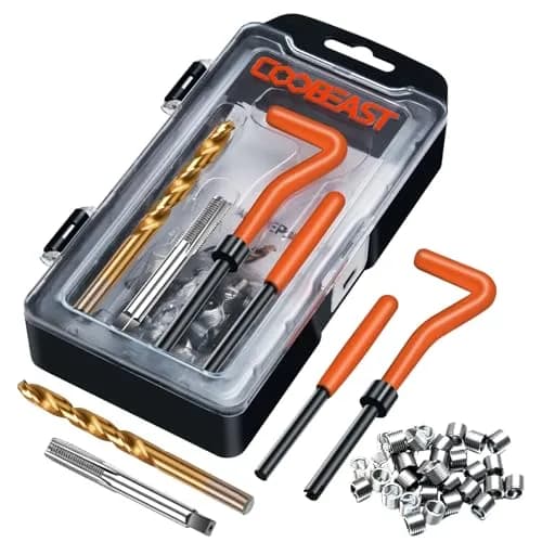 Coobeast M8x1.25 Thread Repair Kit with 30pcs 304 Stainless Steel Inserts | Professional Helicoil Rethreading Tool Set for Automotive Engine thumbnail 1
