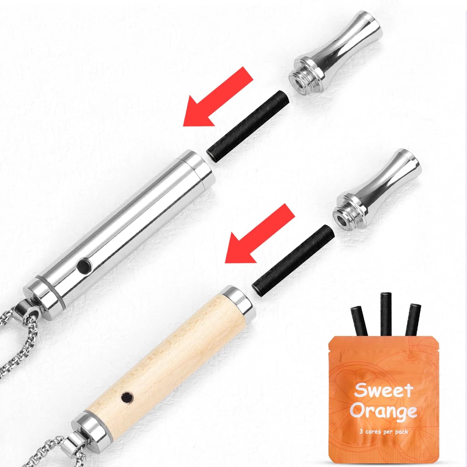 ASTOFLI Pomelo Orange Lemon Flavored Breathing Necklace for Quitting Smoking | 1 Unit thumbnail 3