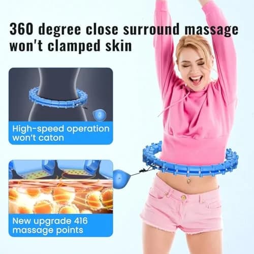 Gkyet Quiet Hula Circle Hoops,65 inch 32 Knots Plus Size Hula Infinity Fitness Detachable Hoops | Suitable for Beginners thumbnail 4